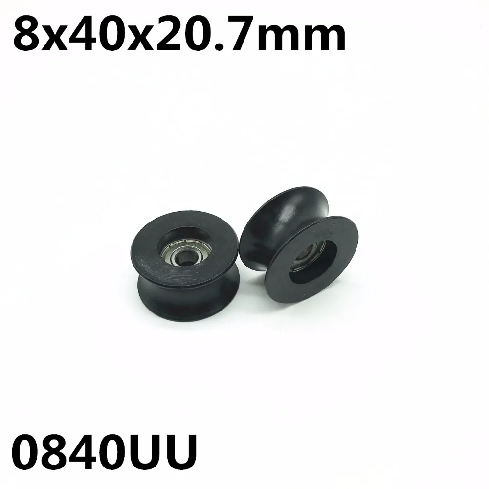 

2PCS New Nylon Roller Bearings 0840UU 8mm Groove Guide Pulley Sealed Rail Groove Ball Bearing Wheel 8x40x20.7 mm Free shipping
