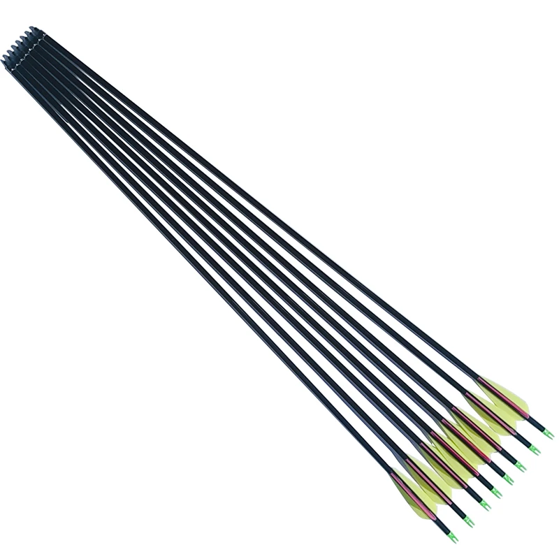 Linkboy стрельба из лука 12 шт. Carbon Arrow Spine400 30 дюймов 100gr точечные наконечники 3 дюйма