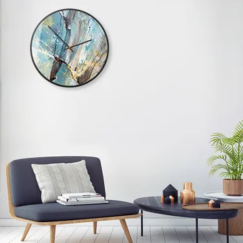 

Abstract Art Oil Painting Wall Clock Creative Personality Watches American Fashion Living Room Decoration Wall Clocks