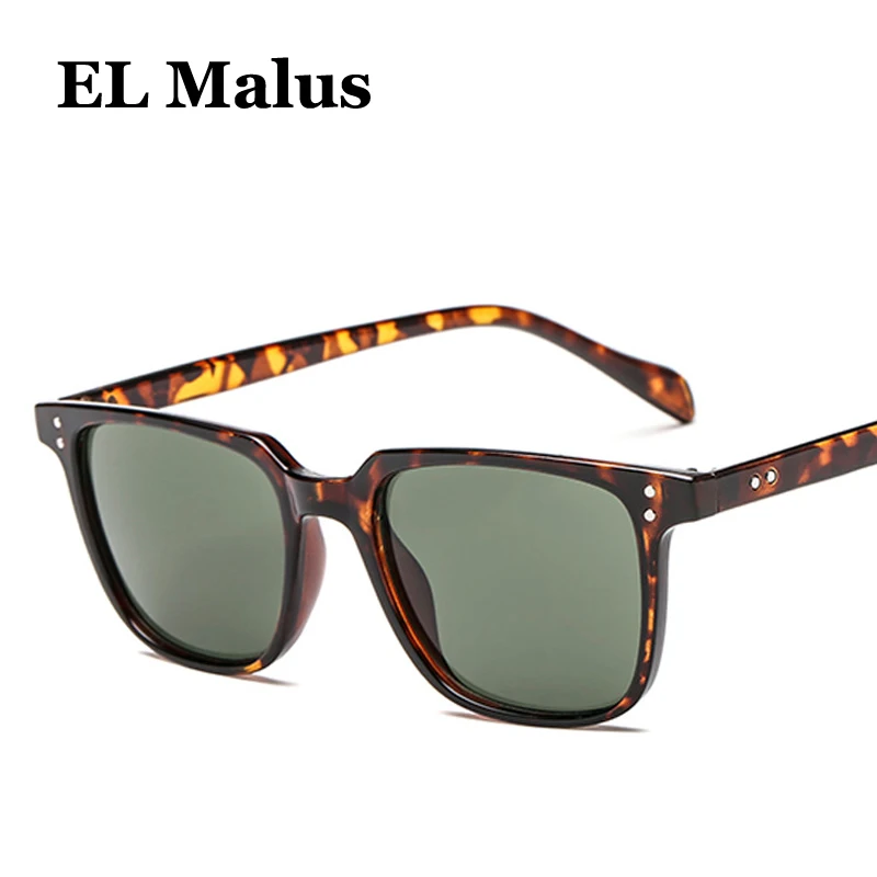 [EL Malus] Ретро фирменный дизайн UV400 квадратная оправа солнцезащитные очки мужские серые Серебристые синие линзы зеркальные солнцезащитные очки для рыбалки