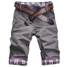 Летние пляжные повседневные мужские клетчатые Лоскутные шорты с отворотами штаны Новые