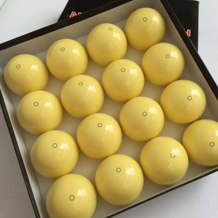 16pcs/set Billiards Pool White Balls Yellow with Blue Circle 57.25mm Nine-ball White ball Resin Billiard Cue Ball