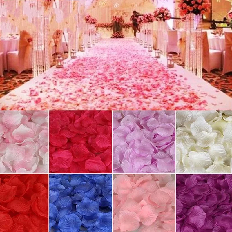 500 pcs/lot 5*5cm Lifelike Artificial Silk Red Rose Petals Decorations for Wedding Party