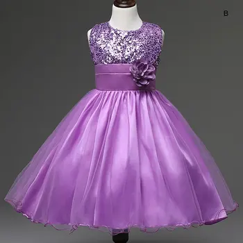 

2018 Flower Carnival costumes for girls Dress Deguisement Teenager Kid Sequins Bow Lace TUTU Princess Party Elza 8 10 11 12T