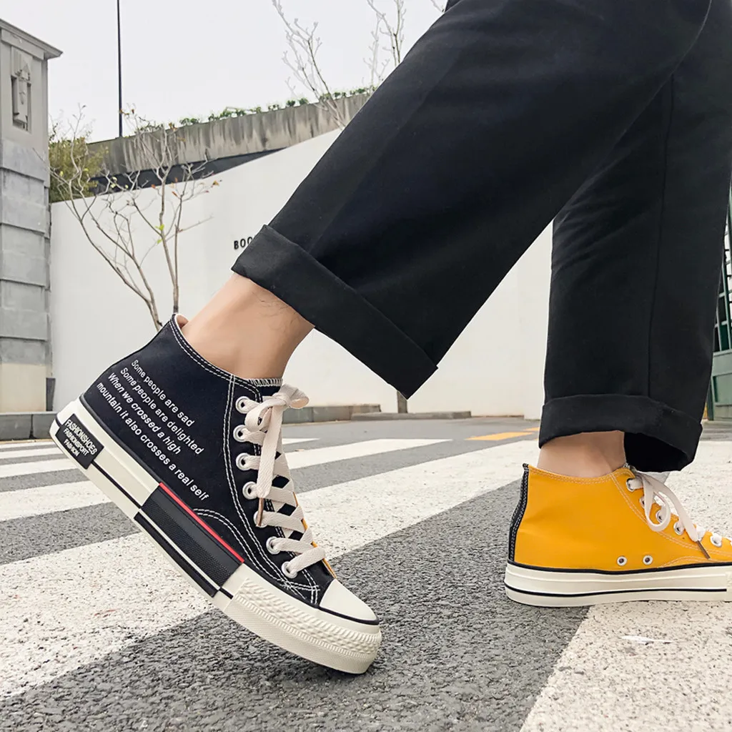 Men's Summer Canvas High-Top Vulcanized Bottom Student Casual Shoes men's casual shoes fashion summer casual shoes men sneakers Men's Summer Canvas High-Top Vulcanized Bottom Student Casual Shoes men's casual shoes fashion summer casual shoes men sneakers