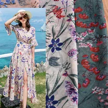 Шифоновая набивная ткань с мелкими осколками одежда шаль пляжная юбка рубашка платье из шифоновой ткани