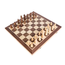 Chess-Set Educational-Toy Magnetic Foldable Entertainment-Game-Set Wooden