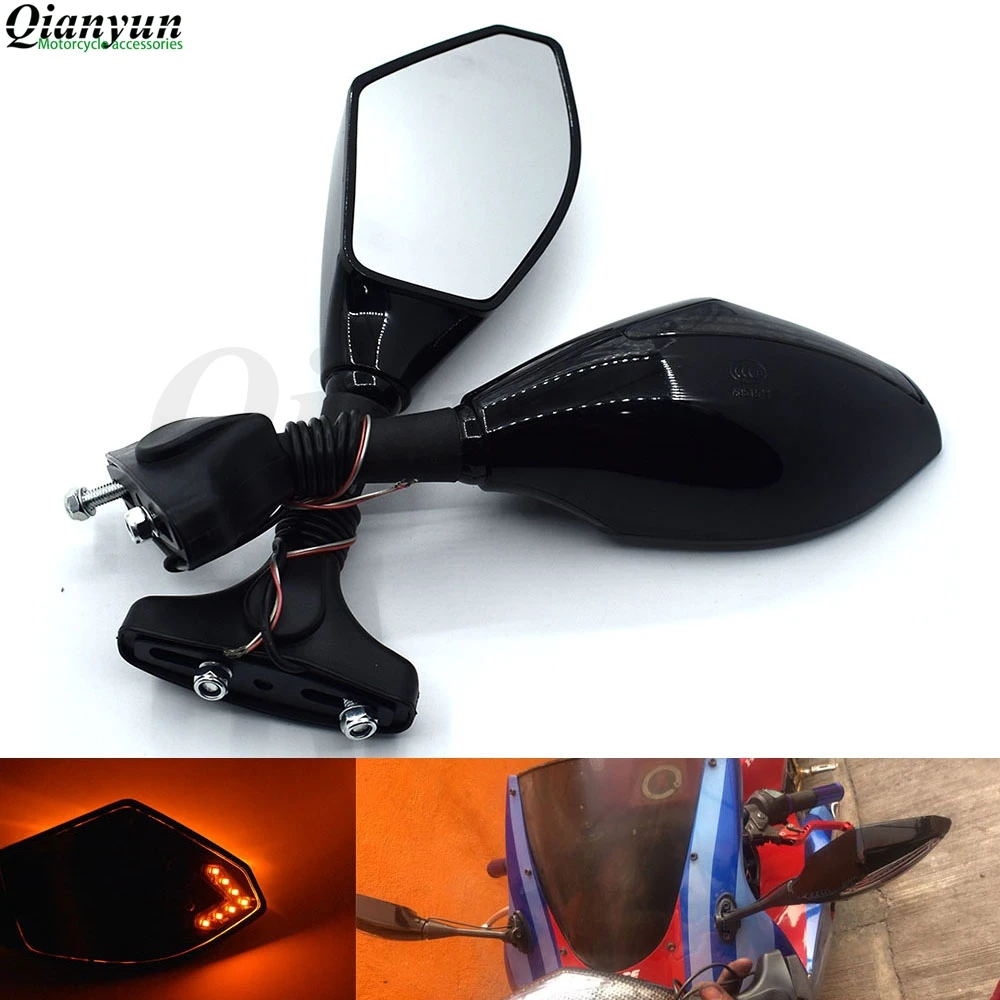 

Universal Motorcycle LED Steering Light Flash Rearview Mirror Side View Mirror For BMW F800S F800ST F800GS F650GS F800R F700GS