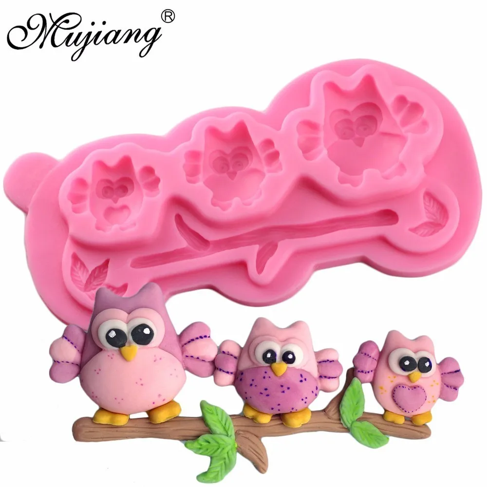 Mujiang 3D силиконовая форма для выпечки/сова для выпечки формы Детские вечерние инструменты для украшения тортов из мастики сахарные конфеты шоколадные формы из полимерной глины
