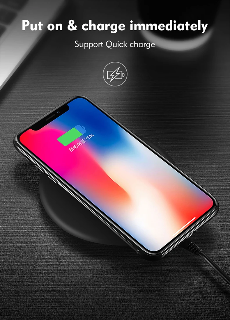 Benks Qi Wireless Charger For iPhone X iPhone 8 8 plus Fast Charge Charging Pad For Samsung S8 S7 S6 Note 8 Wirless Charger (2)