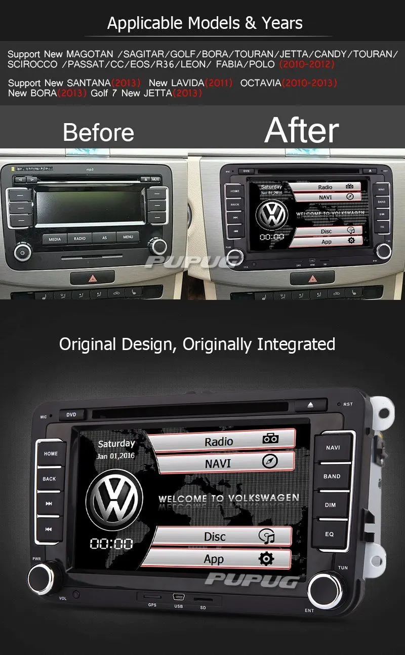 Top 7inch Car Video Stereo Car DVD Player GPS Navigation Support SUBwoofer Bluetooth FM/AM Radio Steering wheel special for CANBUS 1