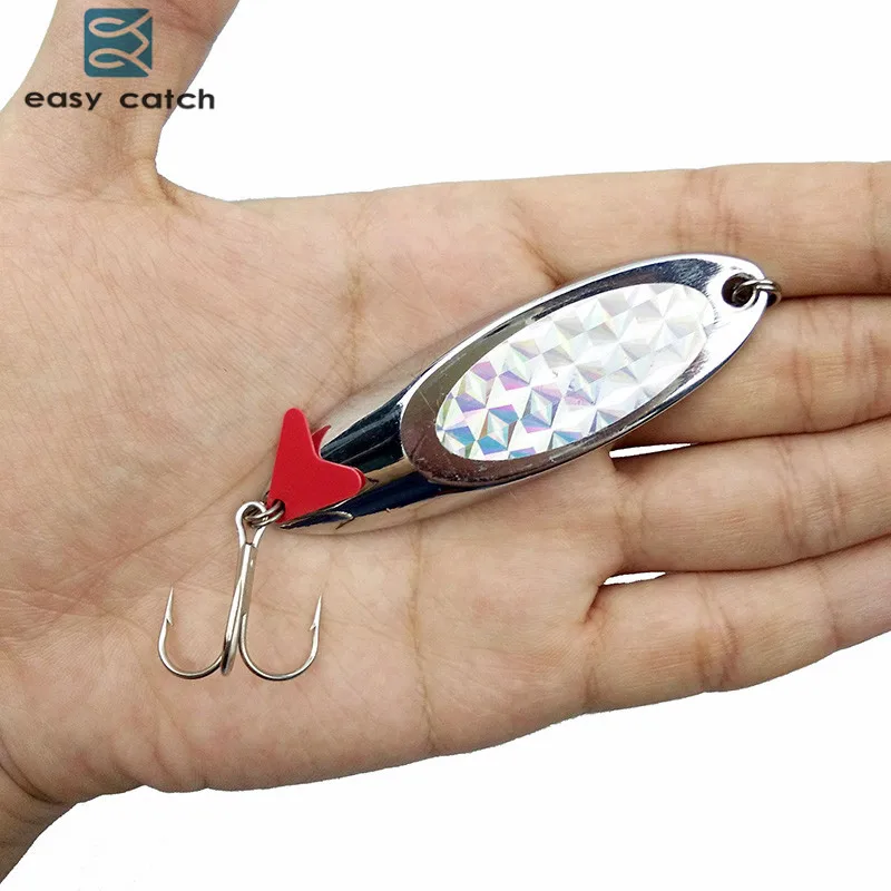 

Easy Catch 10pcs 40g Hard Metal Spoon Fishing Lures Saltwater Fishing China Silver Jig Trout Spinner Bait Fishing Blade Wobblers