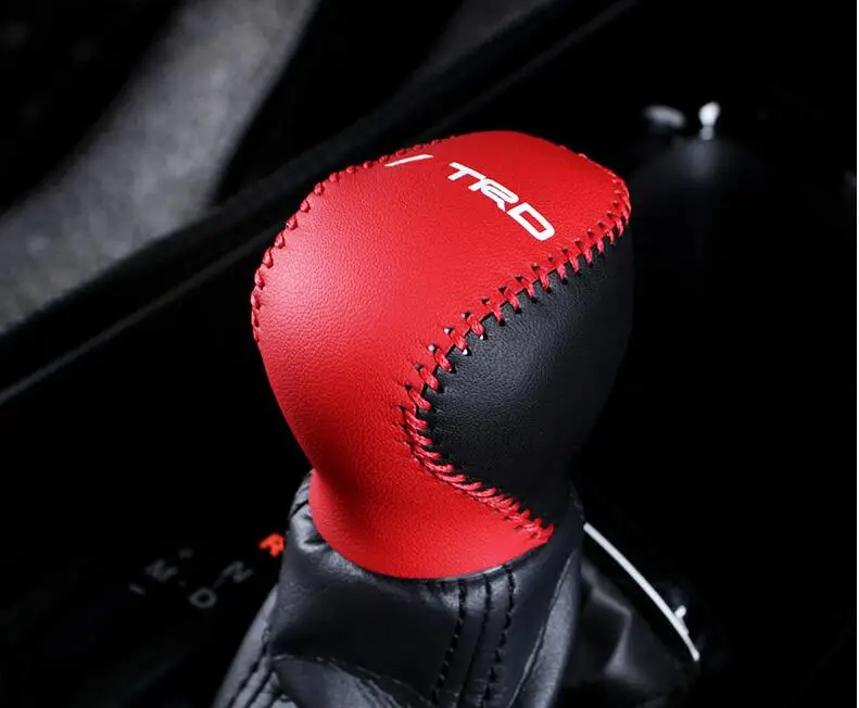 Карбоновая ЧЕРНАЯ КОЖА TRD ручка переключения передач Чехол ручка переключения передач оболочка подходит для Toyota C-HR CHR