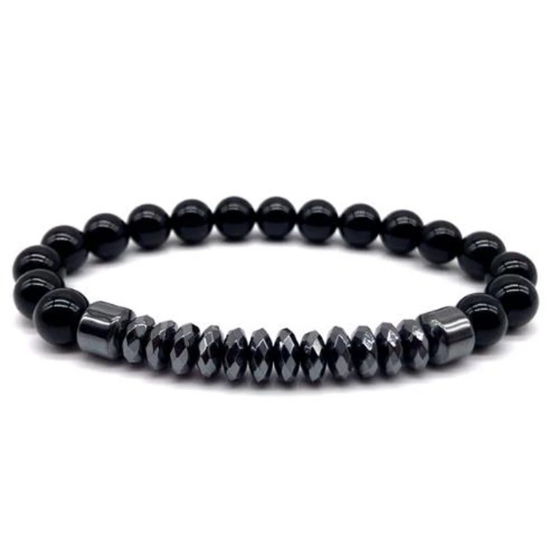 

New Bracelet Magnet Hematite Matte Beads Micro Crystal Spacer Natural Lava Stone Budha Inspirational Meditation Bracelet For Men