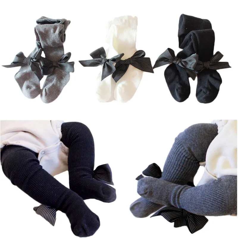 

Lawadka Newborn Baby Girl Tights Bow Solid Baby Pantyhose Fashion Infant Baby Tights Children Girl Clothes Winter Spring 2019