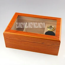 Высококачественная деревянная коробка для сигар большая емкость коробка для увлажнения сигар прозрачная стеклянная коробка для Хранения Сигар горячая распродажа