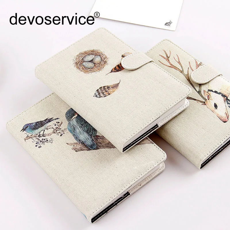 

2018 Simple Retro Cloth Hand Book Magnet Buckle Notebook Schedule Diary Notebook Diary Customization Office School Gift Supplies