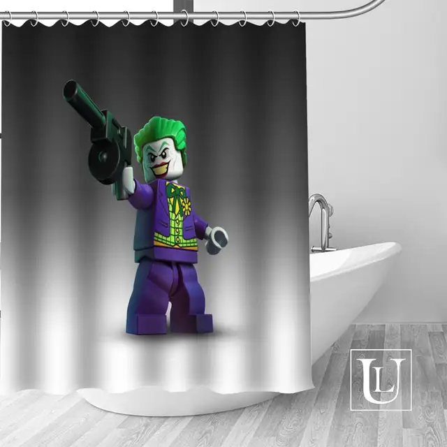 Custom Batman Superman Announce Bath Curtain Fabric Modern Shower