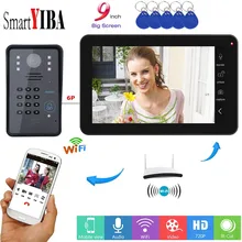 SmartYIBA 9 Polegada WIFI Senha RFID RFID Cartões LCD Touch Monitor de Vídeo Campainha Da Porta Telefone Intercom Sistema de Apoio IOS/ android