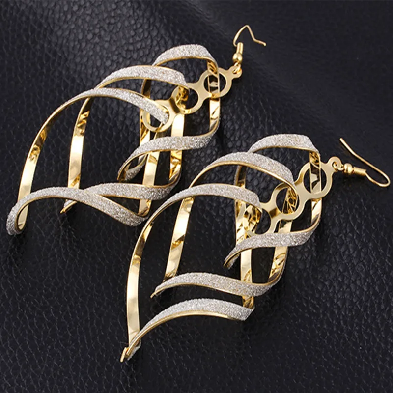 

New Hot Fashion Popular Women Rock Club Earrings Exaggerated Earrings Frosted Ring Earrings Jewelry Wholesale