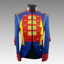 Европейская и американская певица ди-джей в ночном клубе гость красная и синяя придворная одежда бар Мужская рок одежда DJ Мужская танцевальная одежда