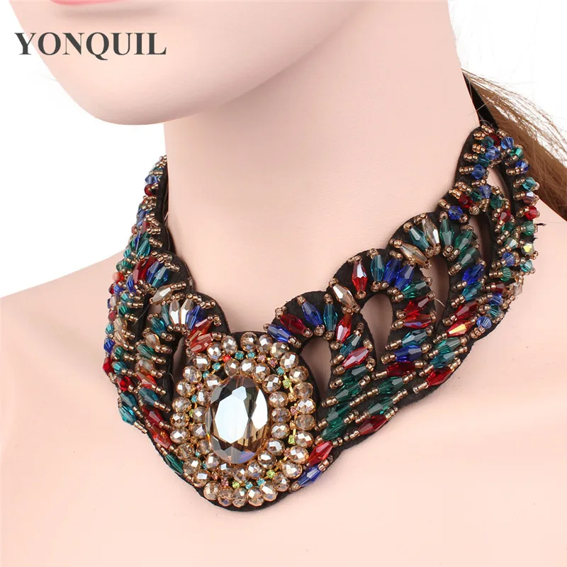 

Ladies Classic Ethnic Collar false chocker Round Bohemian Long Necklace Women bead fine Jewelry charms collier femme SYBC45