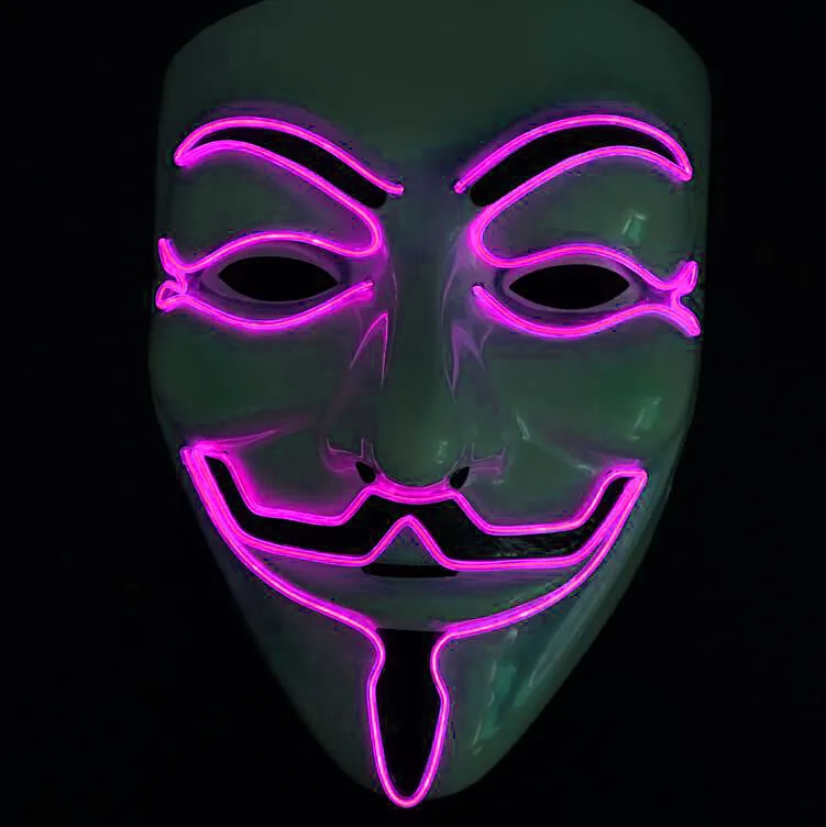 Halloween Mask LED Mask Light Up Party Masks V for Vendetta Cosplay Mascara Horror Mascarillas Glow In Dark Masque