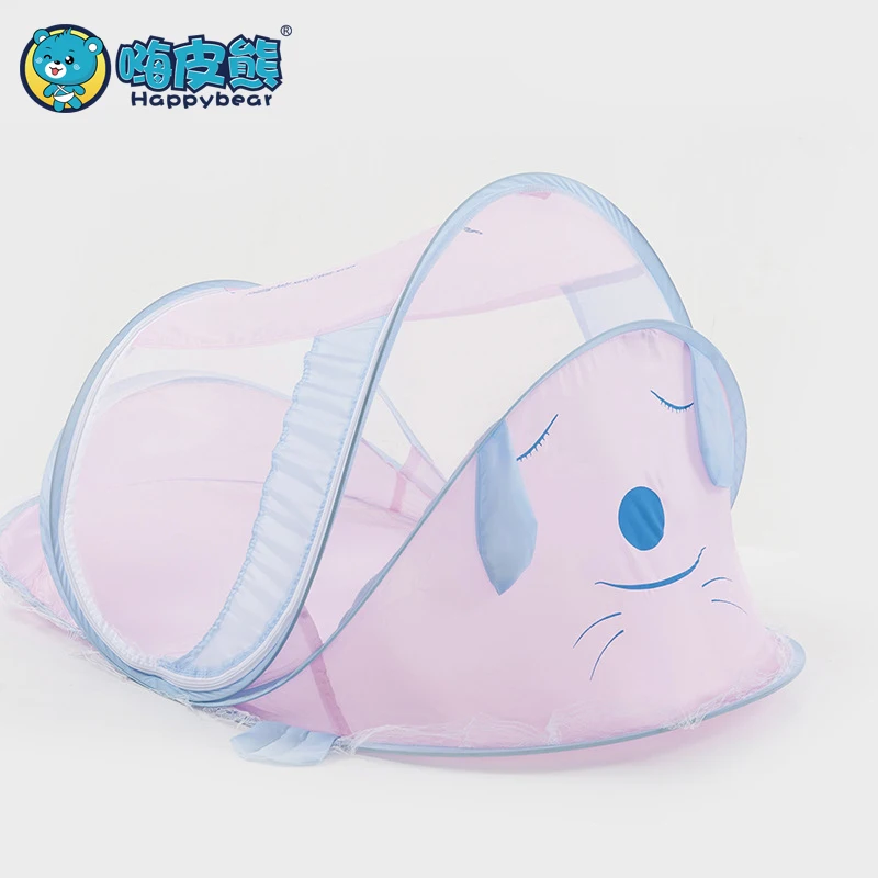 

Baby Crib cartoon foldable Portable Comfortable with Sealed Mosquito Net Kids Bed Zipper Canopy Type anti-mosquito Newborn bed