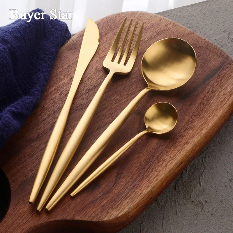 Conjunto de Talheres de Aço Máquina de Lavar Serviço para 8 Comprador Estrela Inoxidável – 10 Incluem Faca Garfo Colher Talheres Louça Segura 32-pcs 18