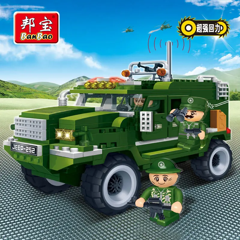 Military Educational Building Blocks Toys For Children Gifts Army Cars