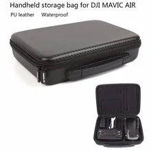 Fibra de carbono Handheld Saco Saco de Mão de Couro PU Rígido Incorporado Carregando Mala De Viagem para Mavic Ar Drone e Accessori