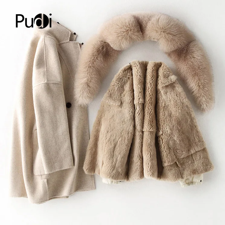 Fourrure Manteau Veste Loisirs Laine Ro18153 Pudi Avec Lady De Poche Style Plaid Livraison 2019 Col Femmes Automne Big Fox Hiver qcHBg06B8U