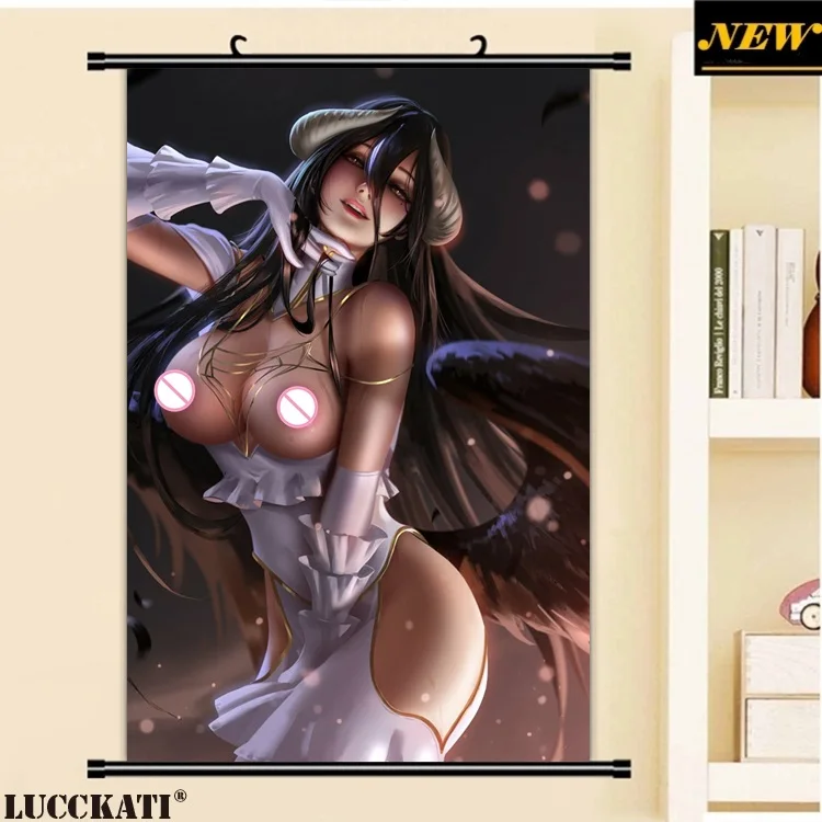 

40X60CM Overlord Series Albedo horns wings sexy loli cameltoe cartoon art anime wall picture mural scroll canvas painting poster