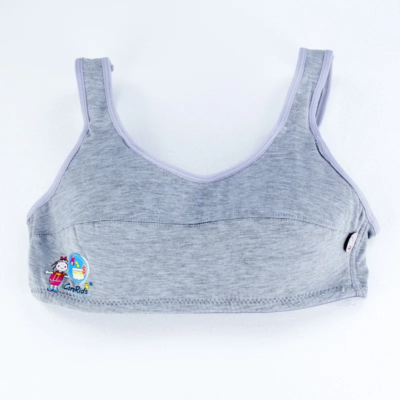 Girls Sports Bra tank tops Young Girl Underwear Student teenage girl small Bra Solid Cotton Vest training bras for Children Teen