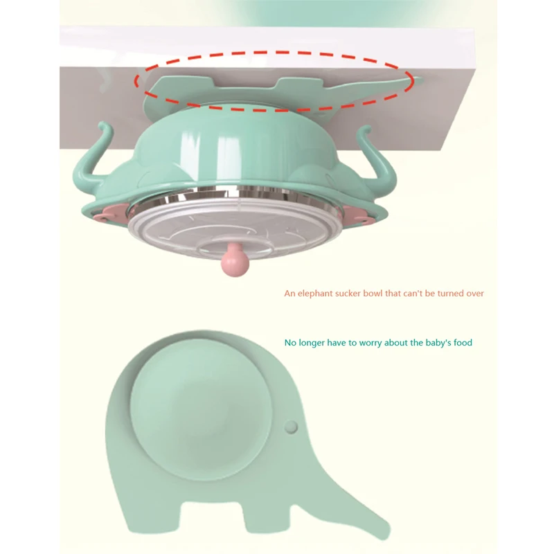 Children dishes set Baby tableware Stainless feeding Insulated Sucker Spoon Fork Cup Heat preservation Anti-hot Training bowl