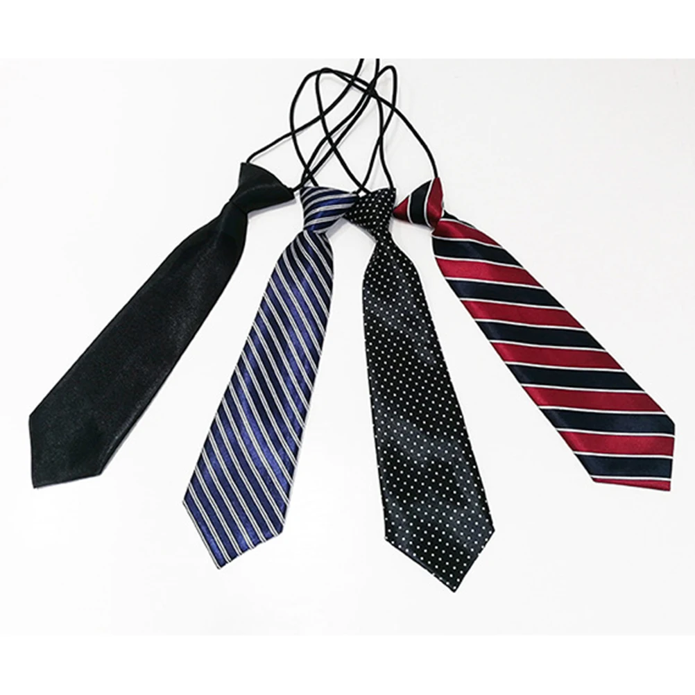 Boys Mixed Pattern Neck Tie Pre Tied Elastic Neck Ties Adjustable