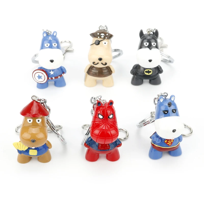 

Anime Cartoon Doll Bat Superman Captain Keychain Long Mouth Silica Gel Boys Cute Figure Keychain Keyrings Car Accessories