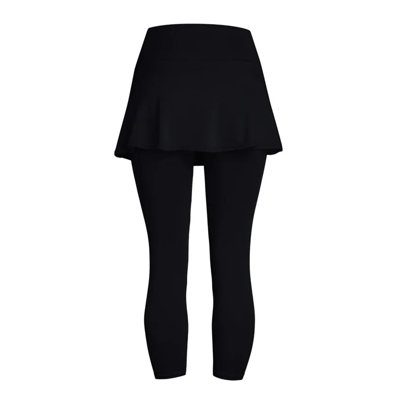 Women's Casual Skirt Leggings Tennis Pants Sports Fitness Cropped Culottes Sports Skirt Pants #4M15 (25)