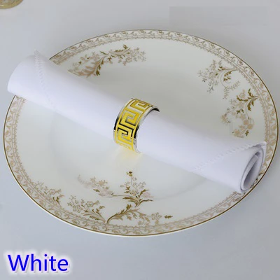 Салфетка простая полиэфирная ткань салфетка для свадьбы отель и украшение стола ресторана устойчивая к морщинкам дешевая цена - Цвет: WHITE