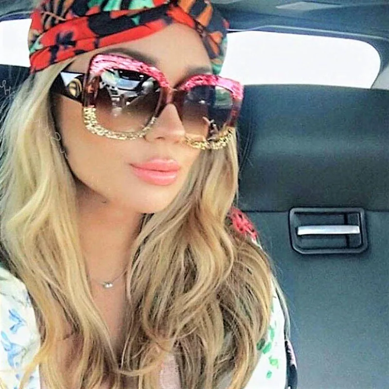 

CCSPACE Ladies Square Sunglasses For Women CONTRAST COLOR Celebrity Brand Designer Glasses Retro Eyewear UV Protection 45163