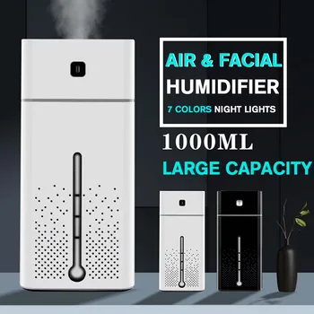 

NEW 1000ML Ultrasonic Air Humidifier USB Diffuser Essential Oil 7 Color LED Night Light Mist Purifier Air Humidifier