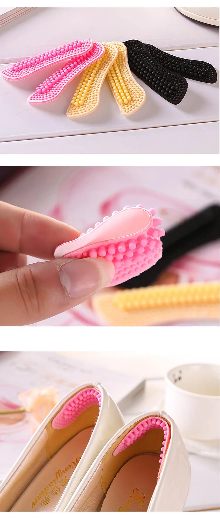 Free Ship Invisible Silica Silicone Gel High Heels Cushion Protector Foot Feet Care Shoe Back Insert Pads Insoles Stickers (8)