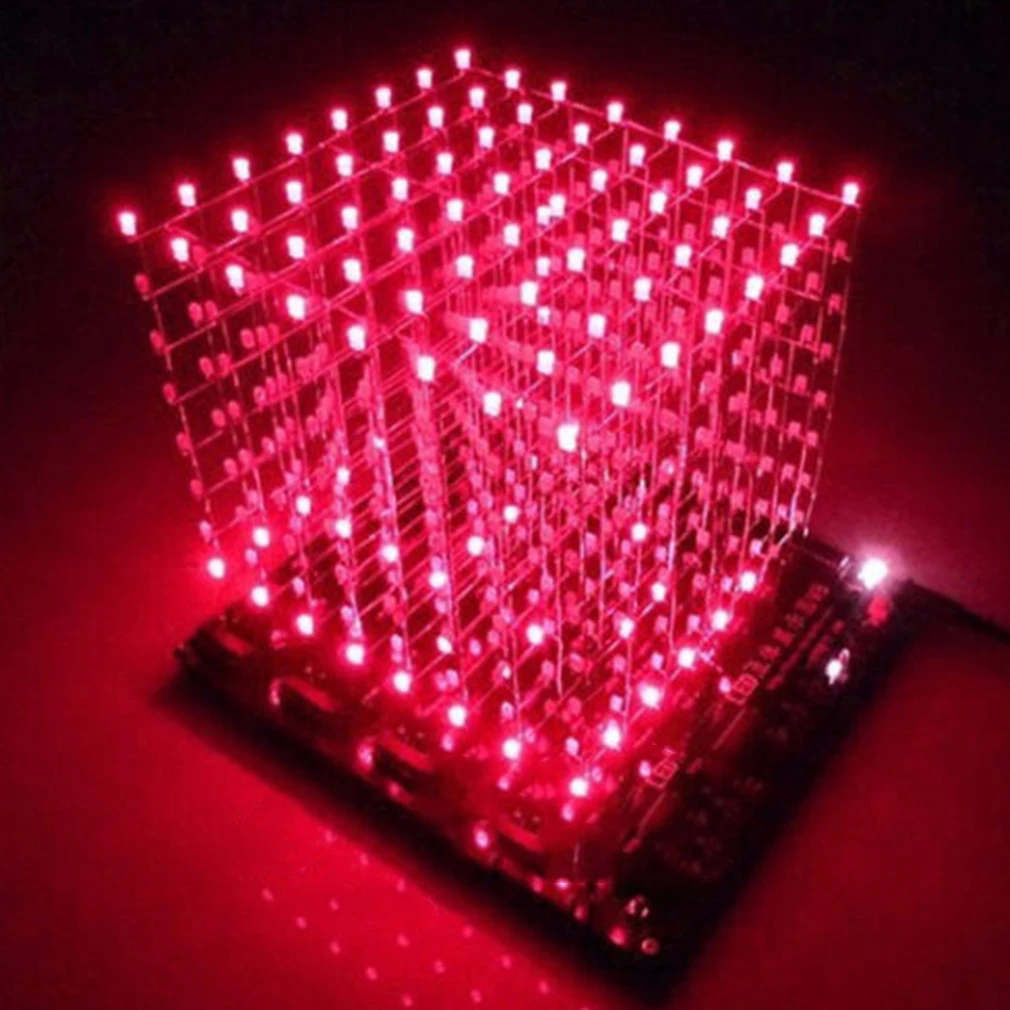 ICOCO 2017 новое поступление 3D квадрат DIY Kit 8x8x8 3 мм светодиодный куб Белый