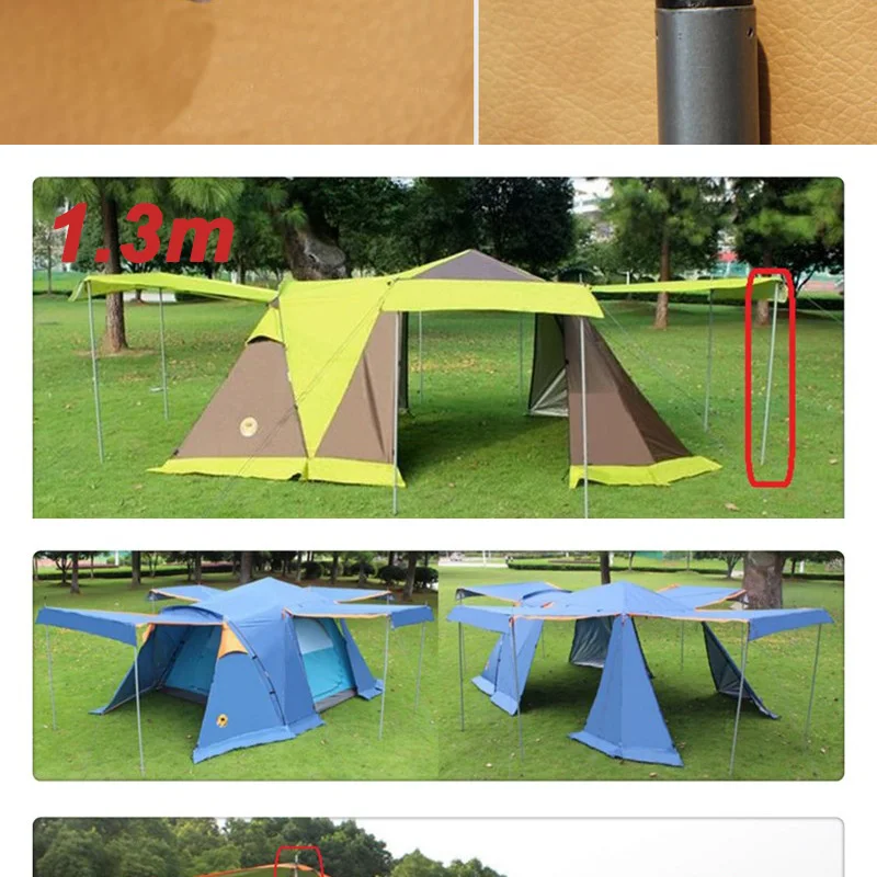 Toldo de Dobramento de Acampamento Suporte de Apoio do Pólo Acampamento ao ar ao ar Livre Haste Tenda Dobrável Pólo Hastes Tenda Sol Abrigo Praia Tarp Tenda Acessórios 16 sun abrigo lona varas tenda acessórios