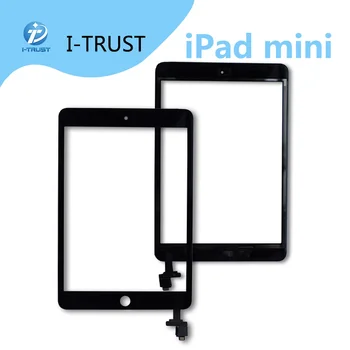 

50 pcs/lot Touch screen For ipad mini 1 Touch Glass Screen Digitizer Home Button With IC Conector and Adhesive For ipad mini 2