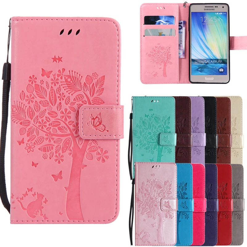 

Cat Tree Leather PU Phone Case For samsung galaxy a5 2015 Case Flip For Coque samsung a5 2015 Case Wallet For Cover Samsung A500