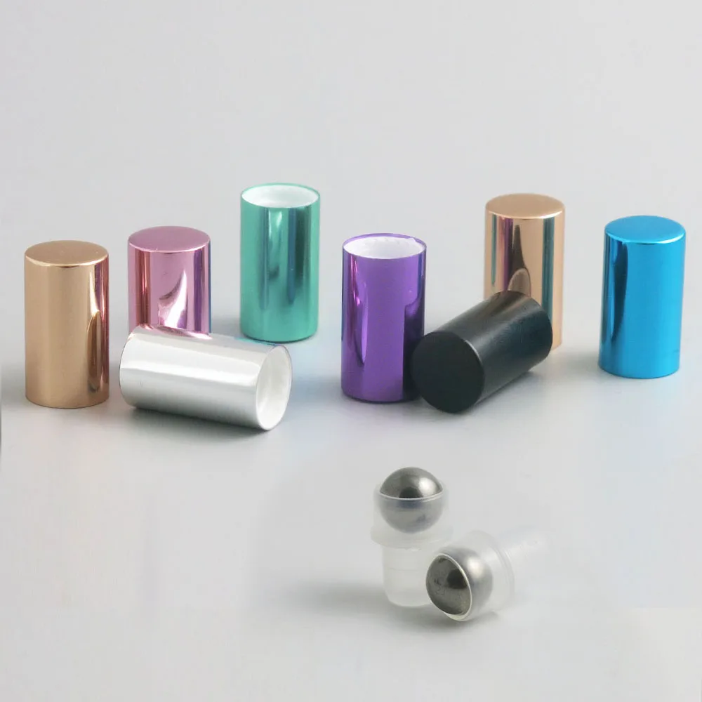 24 x 5ml Clear Glass Amber Essential Oil Roller Bottles with Glass Roller Balls Perfumes Lip 3