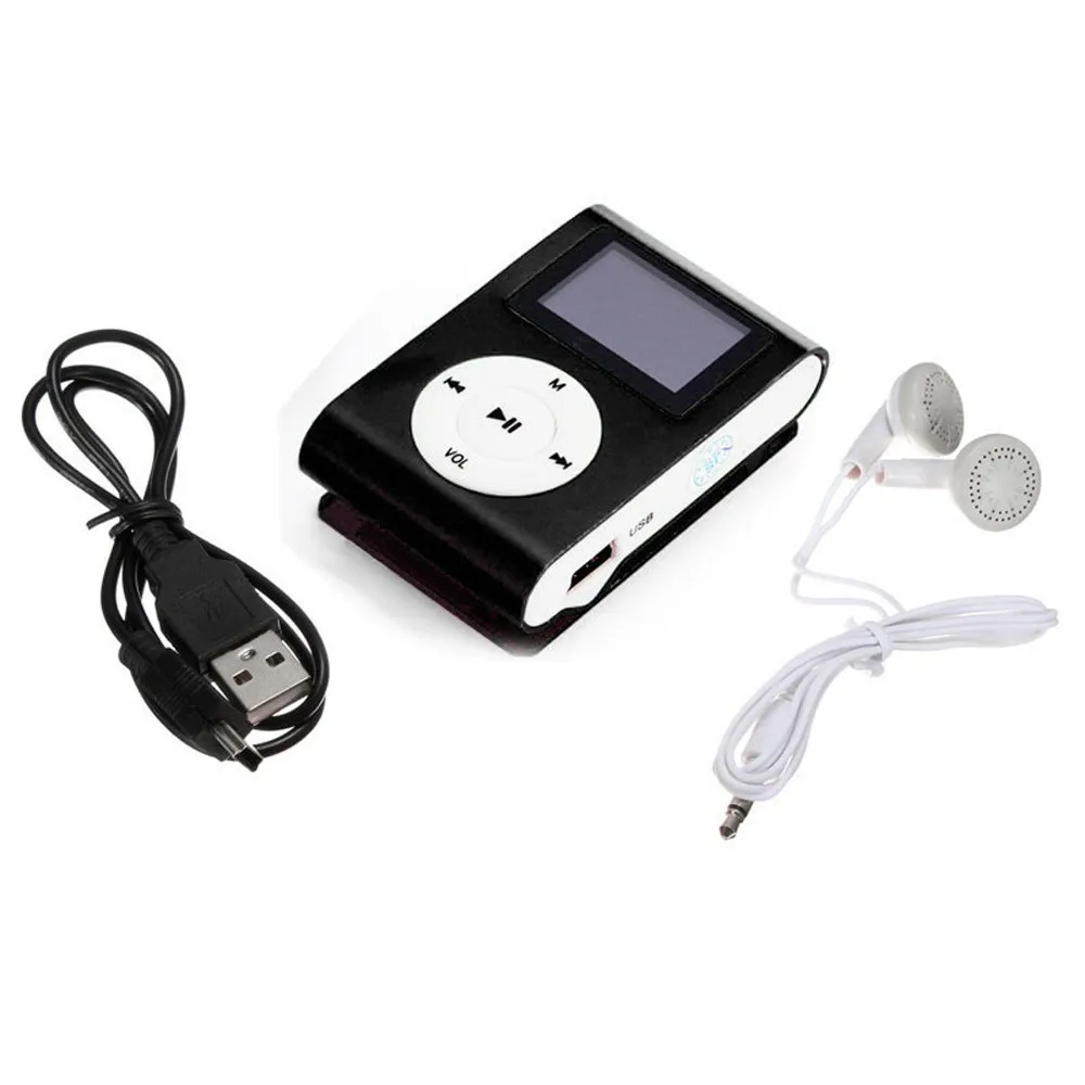 MP3 Музыкальные плееры Спорт Walkman HiFi MP3 Музыкальные плееры мини USB Клип MP3 плеер ЖК-экран Поддержка 32 ГБ Micro SD TF карта плеер