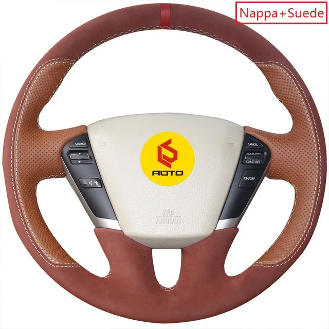 Ручная швейная Оплетка на руль для Nissan Teana 2008-2012 Murano 2009- volante кожаный чехол на руль - Название цвета: Nappa and suede