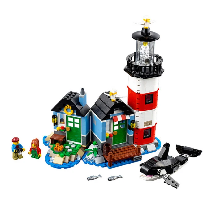  Architecture series the lighthouse hut 3in1 Building Blocks Compatible with Legoing educational toys for children gift